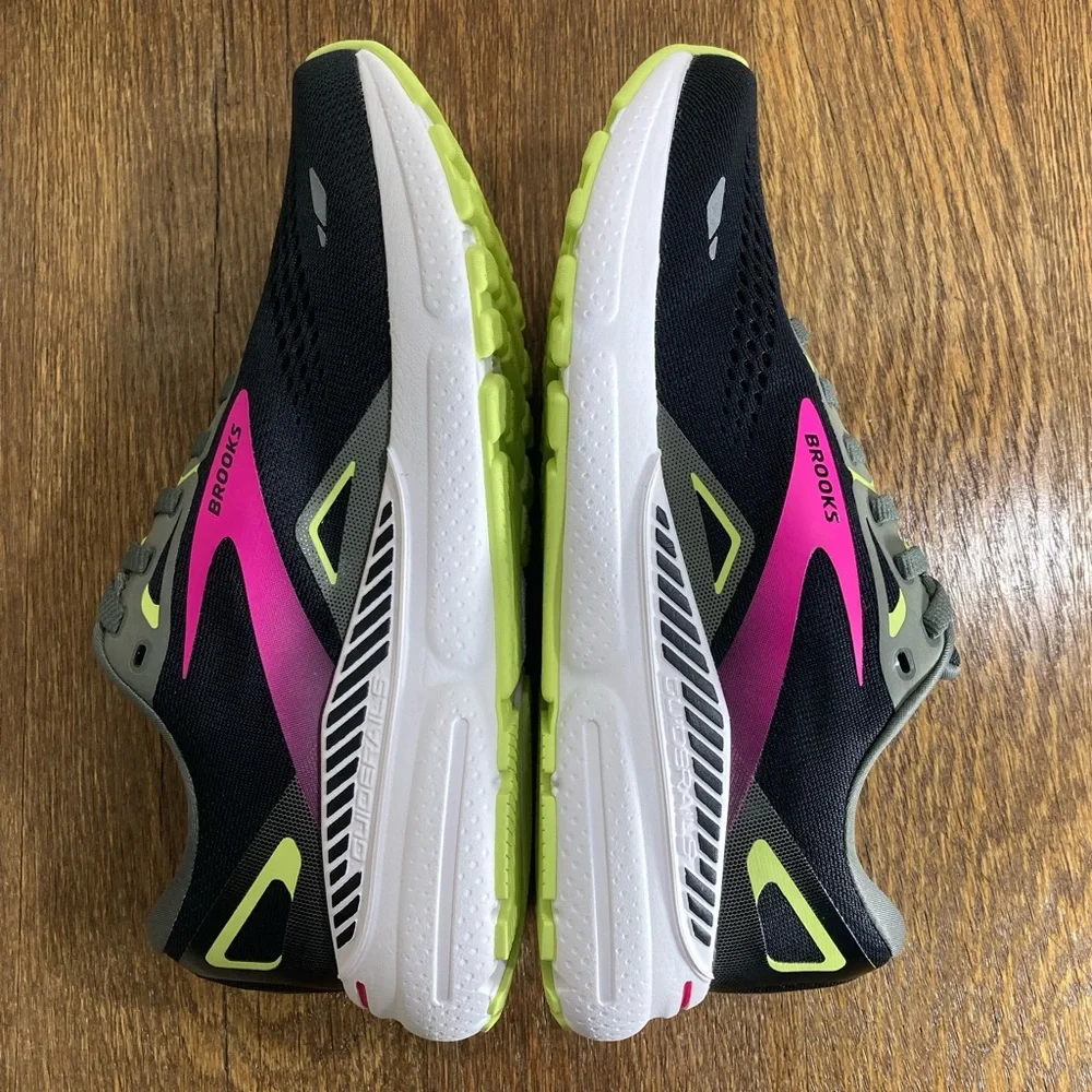 Brooks Adrenaline 23 Running Shoe Women Various Sizes Black/Gunmetal/Sharp Green - Picture 8 of 11